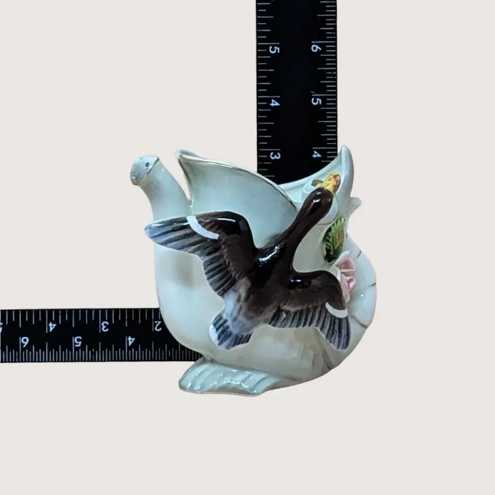 1950s Thames Hand Painted Ceramic Duck Watering Can Vase